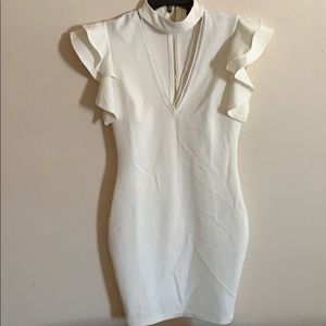 Fashionnova Cream Dress,  Size Small